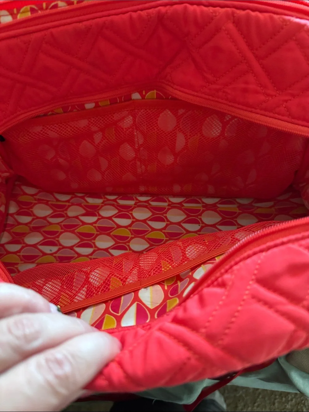 Vera Bradley Quilted Tote in Bright Red